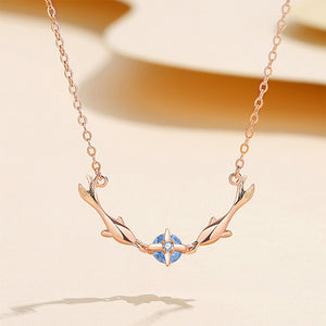 925 Sterling Silver Plated Rose Gold Simple Cute Dolphin Pendant with Cubic Zirconia and Necklace