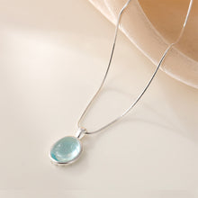 Load image into Gallery viewer, 925 Sterling Silver Fashion Simple Geometric Oval Moonstone Pendant with Necklace