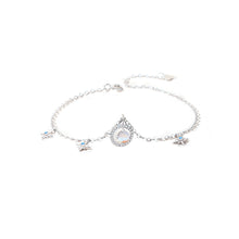 Load image into Gallery viewer, 925 Sterling Silver Simple Cute Cat Moonstone Bracelet with Cubic Zirconia