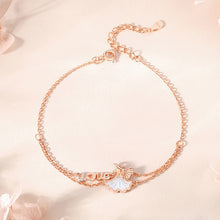 Load image into Gallery viewer, 925 Sterling Silver Plated Rose Gold Fashion and Simple Ginkgo Leaf Double Layer Bracelet