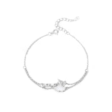 Load image into Gallery viewer, 925 Sterling Silver Fashion and Simple Ginkgo Leaf Double Layer Bracelet
