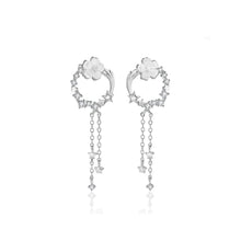 Load image into Gallery viewer, 925 Sterling Silver Fashion Elegant Shooting Star Flower Tassel Earrings with Cubic Zirconia