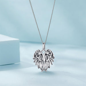925 Sterling Silver Fashion Simple Angel Wings Pendant with Necklace