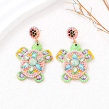 Load image into Gallery viewer, Fashion Cute Plated Gold Turtle Pink Ball Earrings with Cubic Zirconia