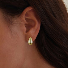 Load image into Gallery viewer, 925 Sterling Silver Plated Gold Simple and Fashion Water Drop-shaped Geometric Earrings