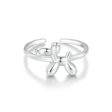 Load image into Gallery viewer, 925 Sterling Silver Simple Cute Balloon Dog Adjustable Open Ring