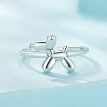 Load image into Gallery viewer, 925 Sterling Silver Simple Cute Balloon Dog Adjustable Open Ring