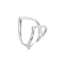 Load image into Gallery viewer, 925 Sterling Silver Simple and Personalized Double-layer Heart-shaped Adjustable Open Ring