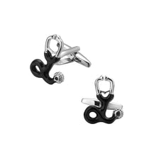 Load image into Gallery viewer, Simple and Creative Black Stethoscope Cufflinks