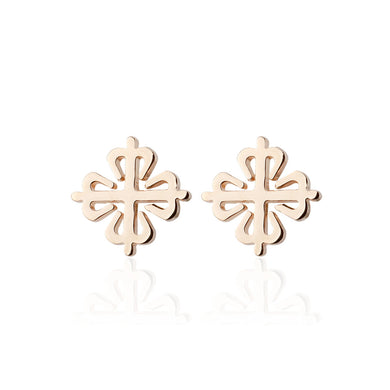 Fashion and Simple Plated Rose Gold Chinese Knot Geometric Cufflinks
