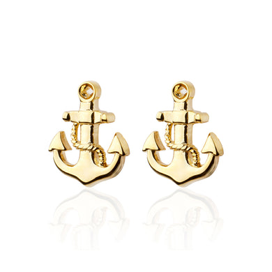 Fashion and Creative Plated Gold Anchor Cufflinks