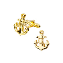 Load image into Gallery viewer, Fashion and Creative Plated Gold Anchor Cufflinks
