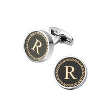 Load image into Gallery viewer, Fashion and Simple Alphabet R Geometric Round Cufflinks