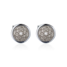 Load image into Gallery viewer, Fashion Vintage Pattern Geometric Round Cufflinks with Cubic Zirconia