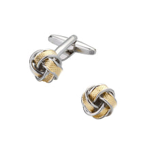 Load image into Gallery viewer, Simple and Personalized Golden Twist Geometric Cufflinks