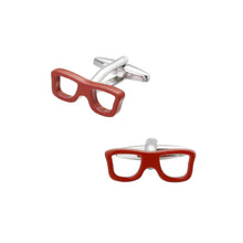 Load image into Gallery viewer, Fashion and Creative Red Glasses Style Cufflinks