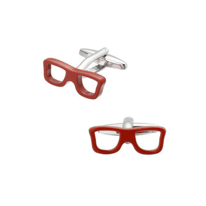 Fashion and Creative Red Glasses Style Cufflinks