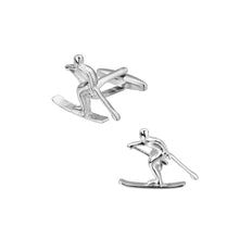 Load image into Gallery viewer, Simple Personalized Ski Cufflinks