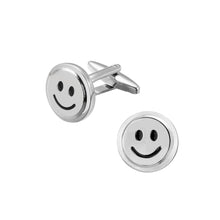 Load image into Gallery viewer, Simple Cute Smiling Face Geometric Round Cufflinks