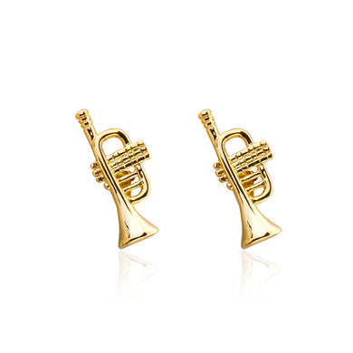 Fashion and Simple Plated Gold Trumpet Cufflinks