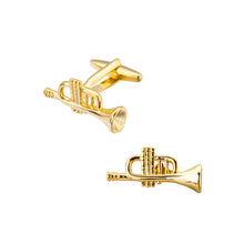 Load image into Gallery viewer, Fashion and Simple Plated Gold Trumpet Cufflinks