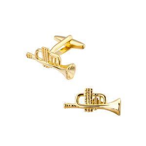 Fashion and Simple Plated Gold Trumpet Cufflinks