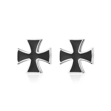 Simple and Fashion Enamel Black Cross Cufflinks