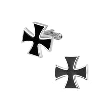 Load image into Gallery viewer, Simple and Fashion Enamel Black Cross Cufflinks