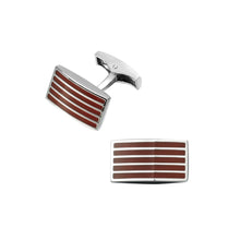 Load image into Gallery viewer, Fashion and Simple Enamel Red Line Geometric Square Cufflinks