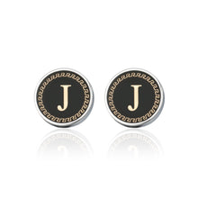 Load image into Gallery viewer, Fashion and Simple Golden Alphabet J Geometric Round Cufflinks