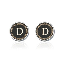 Load image into Gallery viewer, Fashion and Simple Golden Alphabet D Geometric Round Cufflinks