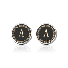Load image into Gallery viewer, Fashion and Simple Golden Alphabet A Geometric Round Cufflinks