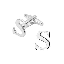 Load image into Gallery viewer, Simple and Fashion English Alphabet S Cufflinks