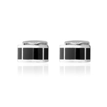 Load image into Gallery viewer, Fashion and Simple Enamel Black Geometric Square Cufflinks