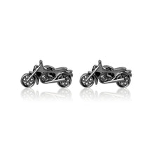 Load image into Gallery viewer, Simple and Personalized Plated Black Motorcycle Cufflinks