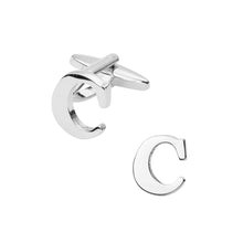 Load image into Gallery viewer, Simple and Fashion English Alphabet C Cufflinks