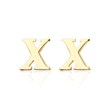 Load image into Gallery viewer, Simple and Fashion Plated Gold English Alphabet X Cufflinks