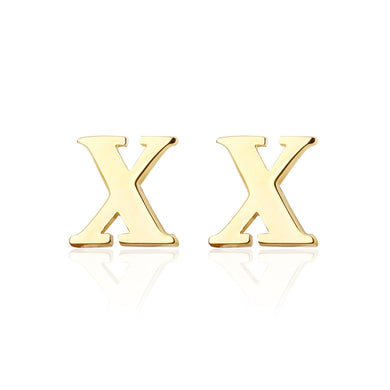 Simple and Fashion Plated Gold English Alphabet X Cufflinks