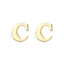 Load image into Gallery viewer, Simple and Fashion Plated Gold English Alphabet C Cufflinks