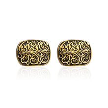 Load image into Gallery viewer, Simple Vintage Plated Gold Pattern Geometric Square Cufflinks