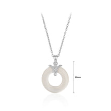 Load image into Gallery viewer, 925 Sterling Silver Fashion Simple Crown Peace Buckle Pendant with Cubic Zirconia and Necklace
