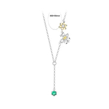 Load image into Gallery viewer, 925 Sterling Silver Fashion Temperament Flower Tassel Necklace with Cubic Zirconia