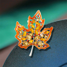 Load image into Gallery viewer, Fashion and Elegant Hollow Maple Leaf Brooch with Yellow Cubic Zirconia