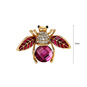 Simple Cute Plated Gold Bee Brooch with Cubic Zirconia