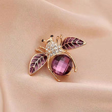 Load image into Gallery viewer, Simple Cute Plated Gold Bee Brooch with Cubic Zirconia