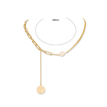 Load image into Gallery viewer, Fashion Personalized Plated Gold Geometric Imitation Pearl Chain Tassel Necklace
