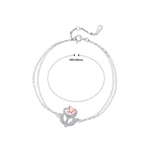 Load image into Gallery viewer, 925 Sterling Silver Fashion Simple Tulip Double Layer Bracelet with Cubic Zirconia