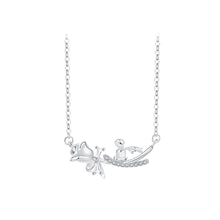 Load image into Gallery viewer, 925 Sterling Silver Fashion and Creative Little Prince Rose Pendant with Cubic Zirconia and Necklace