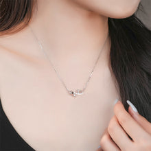 Load image into Gallery viewer, 925 Sterling Silver Fashion and Creative Little Prince Rose Pendant with Cubic Zirconia and Necklace