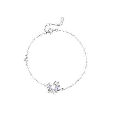 925 Sterling Silver Fashion Simple Sunflower Bracelet with Cubic Zirconia